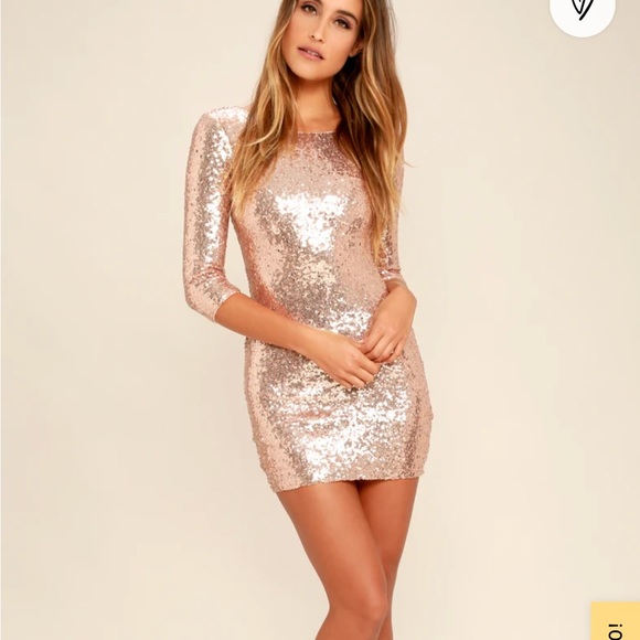 BNWT Rose gold sequins bodycon mini dress - Picture 4 of 6